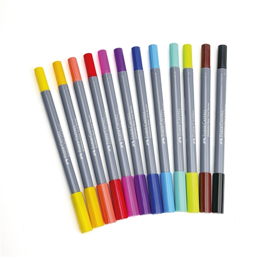 Boîte de 12 feutres aquarelle double pointe Faber-Castell