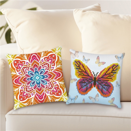 Kit broderie diamant coussin Petit papillon