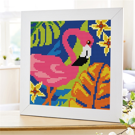 Kit canevas Flamant rose