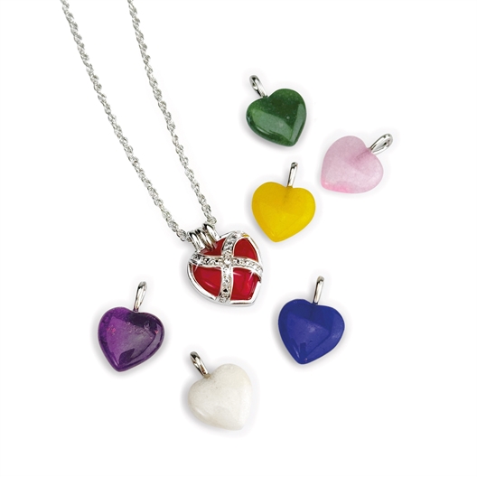 Collier pendentifs cœur en pierre