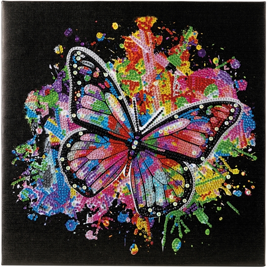 Kit tableau broderie diamant Papillon multicolore