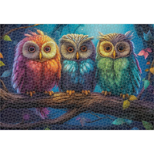 Puzzle 1000 pièces 3 petites chouettes