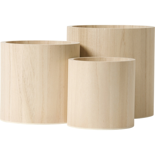 Set de 3 cache-pot en bois à personnaliser