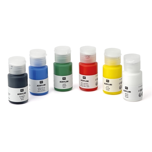 6 pots de peinture acrylique