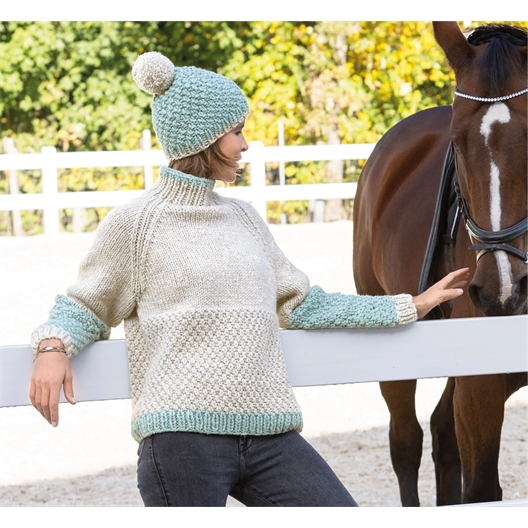 Modèle tricot Mélange pull et bonnet n°1