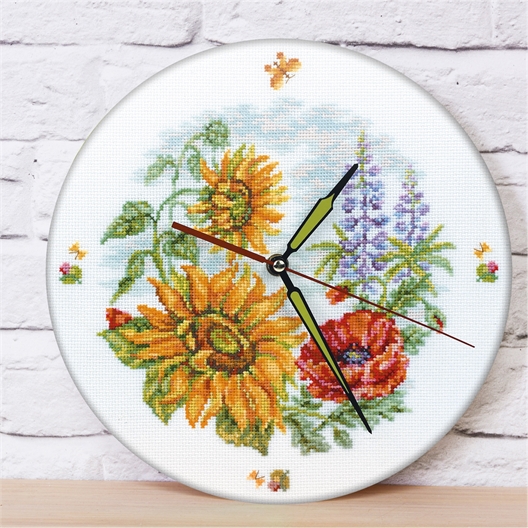 Kit horloge Fleurs d'été à broder