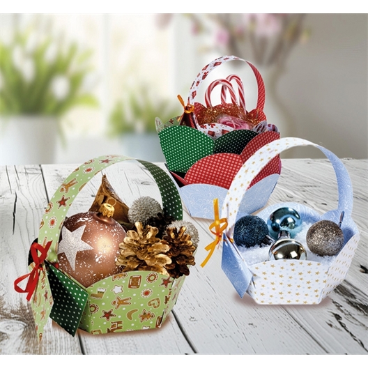 Set de 9 paniers de Noël en papier