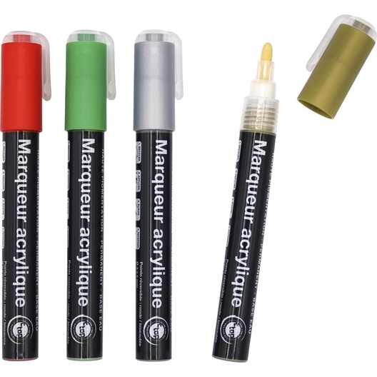 4 feutres acryliques - divers modèles