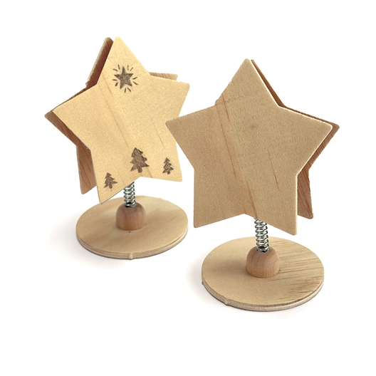 Lot de 4 marque-places Etoile en bois