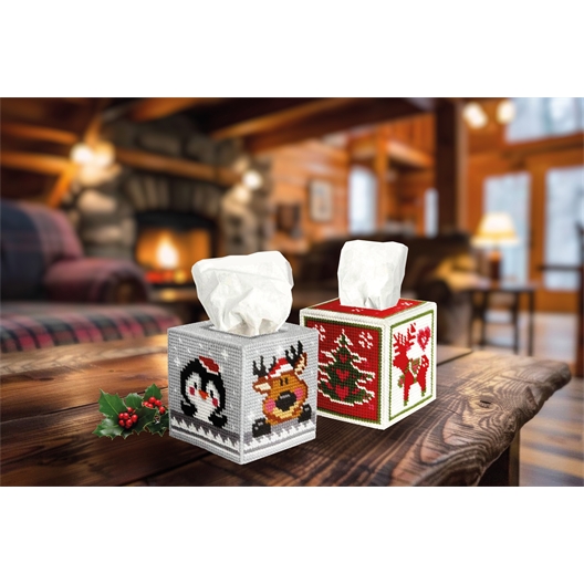 Set boîte de mouchoirs à broder - Divers modèles