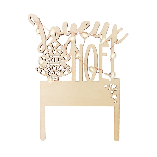 Déco de gâteau Joyeux Noël LED