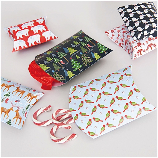 2 lots de 6 pochettes cadeaux Forêt hiver
