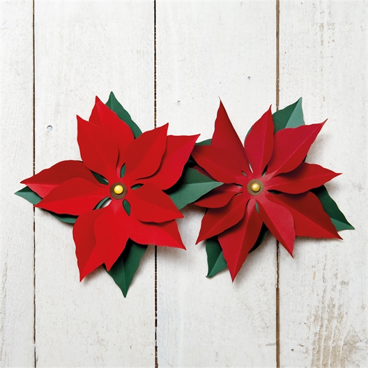 Décoration poinsettias en papier