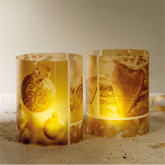 Photophores en papier ambiance dorée