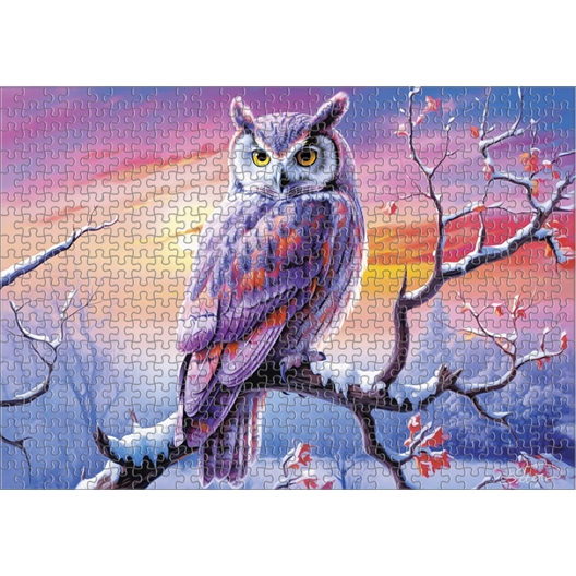 Puzzle 500 pièces Chatons musiciens Hibou au coucher du soleil