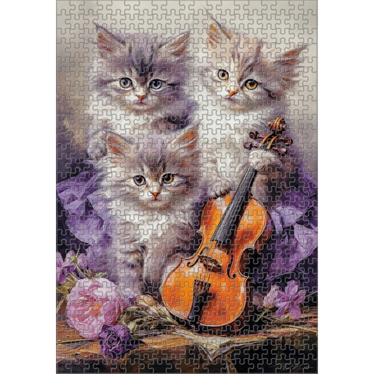 Puzzle 500 pièces Chatons musiciens