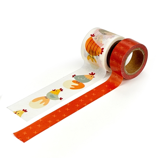 Lot de 2 masking tape poulettes
