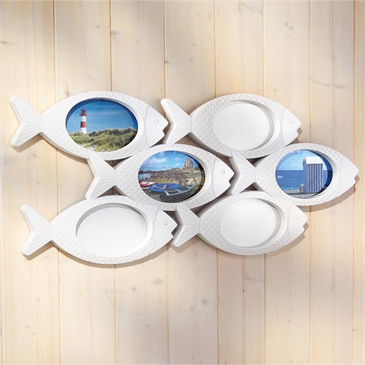 Cadre photos poissons blanc