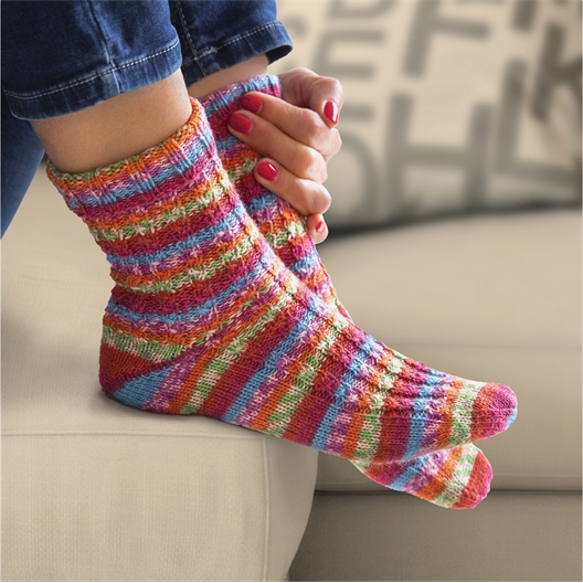 Modèle tricot Hot Sock's Rubin chaussettes n°1