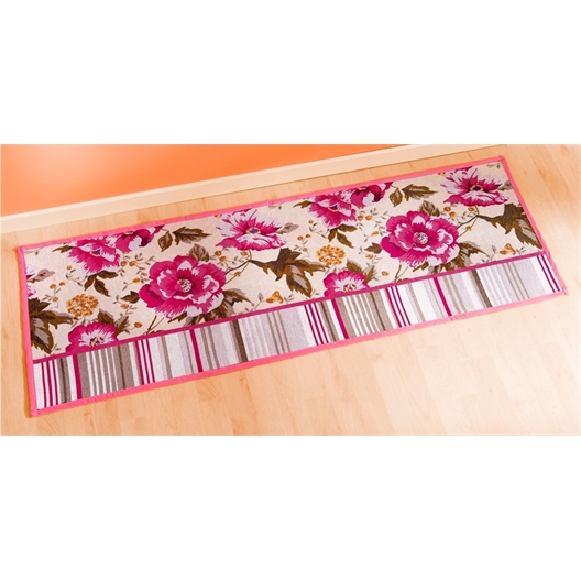 Tapis roses et lignes