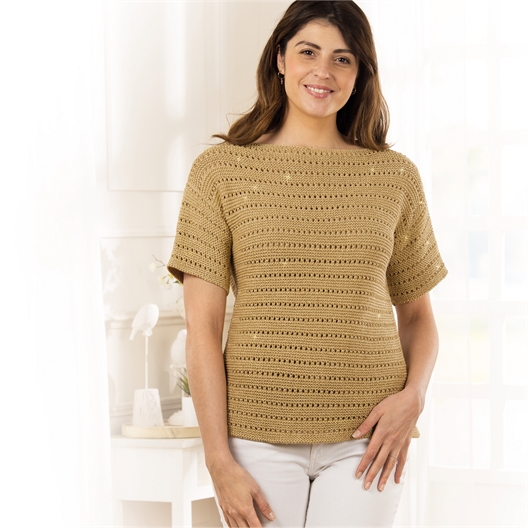 Modèle tricot Cotton métallisé T-shirt ajouré n°1