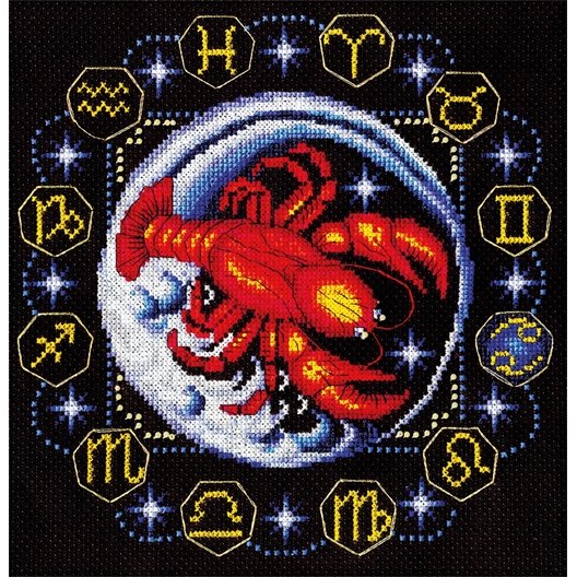 Kit broderie signe du zodiaque Cancer