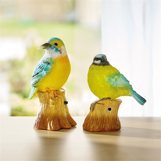 Lot de deux oiseaux siffleur : martin pêcheur + mésange