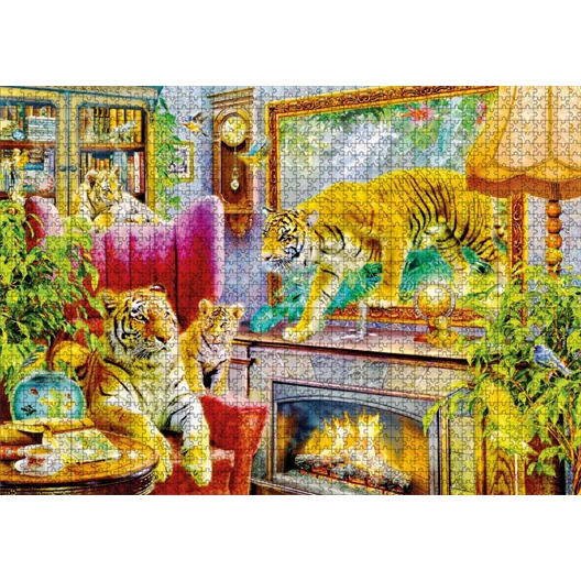 Puzzle 1000 pièces Les tigres prennent vie