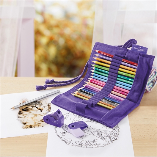 Trousse crayons de couleur à strass + accessoires Faber-Castell