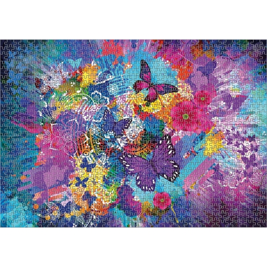 Puzzle 1000 pièces Fleurs et papillons