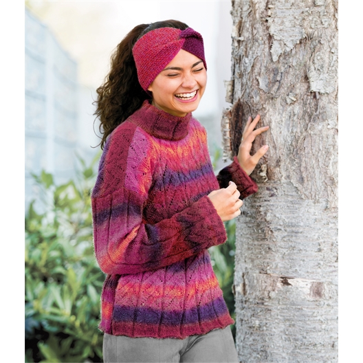 Modèle tricot Pacific Lace pull et headband n°3