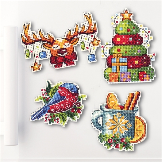 Lot de 4 magnets à broder