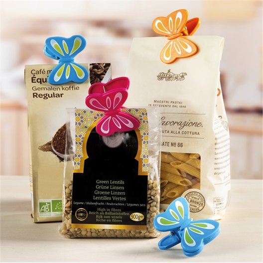 6 clips sachets papillons