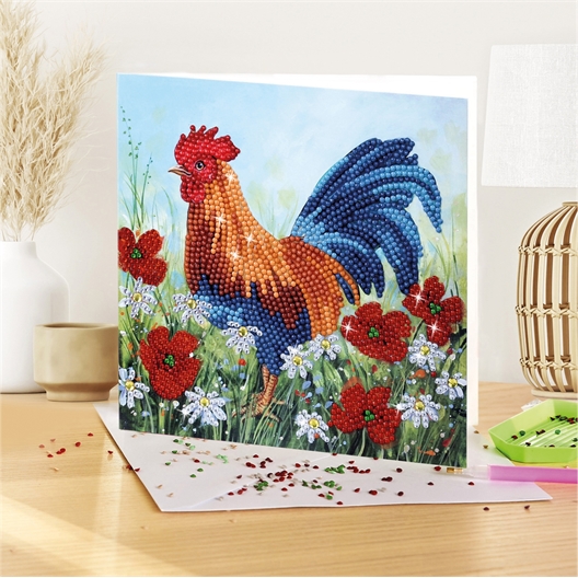 Kit carte broderie diamant Coq