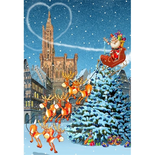Puzzle 1000 pièces Cathédrale Strasbourg Noël