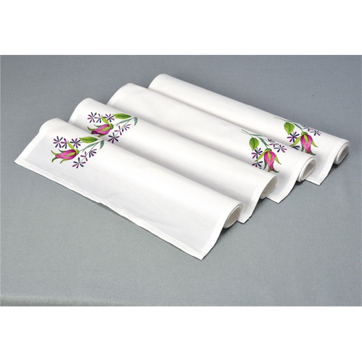 Linge de table lavande et roses