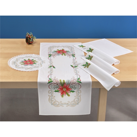 Lot de 2 serviettes Poinsettias