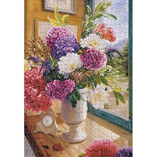 Puzzle 1000 pièces Bouquet d'hortensias