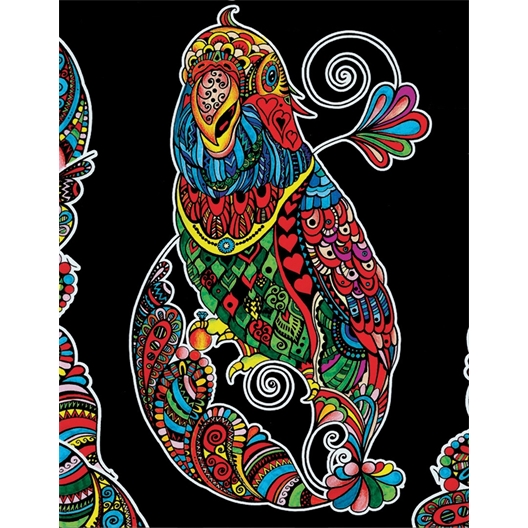 Tableau velours grand modèle Perroquet