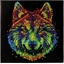 Kit tableau broderie diamant Loup multicolore