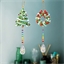 Set de 2 décorations sapin/poinsettias à diamanter