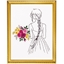 Kit broderie Jeune fille au bouquet