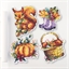 Set de 4 magnets à broder Automne