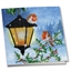 Kit carte broderie diamant Rouge-gorges et lanterne